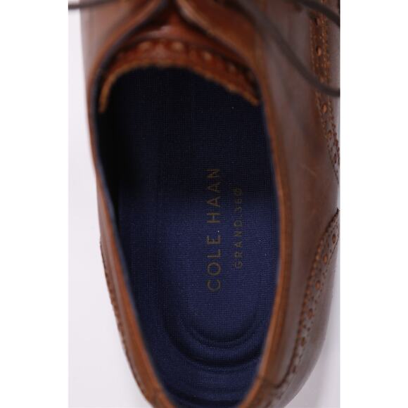 Cole Haan Mens Grand OS Harrison Brown Wingtip Oxford Leather Dress Shoes 11 M
